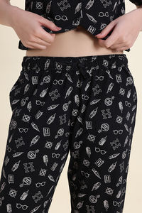 Zivame Harry Potter Knit Cotton Loungewear Set - Black Beauty — thumbnail 8